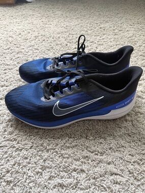 Nike Men’s Running Shoes - Black & Blue with White Swoosh